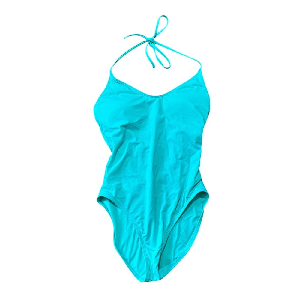 La Blanca Island Goddess Aqua Halter One Piece Swimsuit Tummy Control Size 6 NWT - Picture 4 of 11